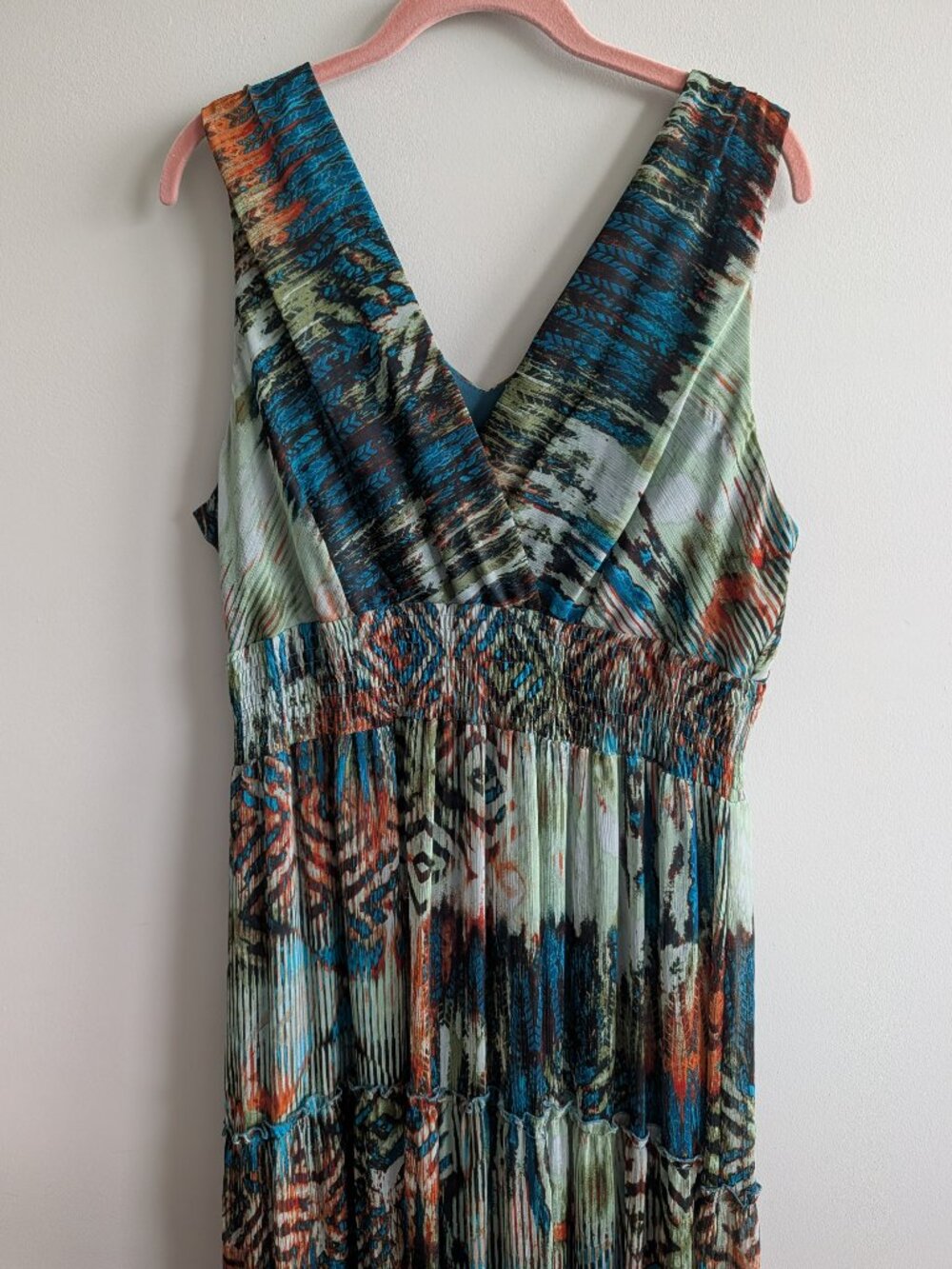 Chris McLaughlin Women Maxi Dress Size 18 Sleeveless Boho Beach Resort - Picture 3 of 7